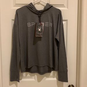 Ladies pull over shirt with hood